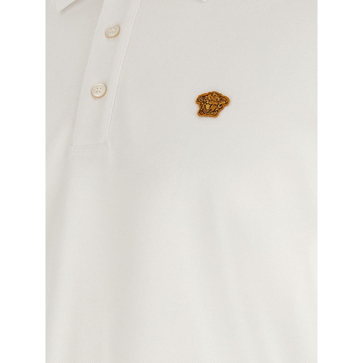 Versace White Cotton Polo Shirt
