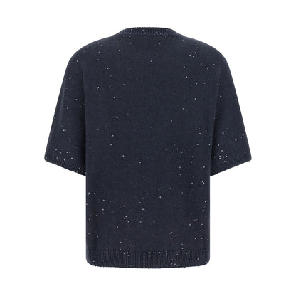 Brunello Cucinelli Blue Cashmere Cardigan