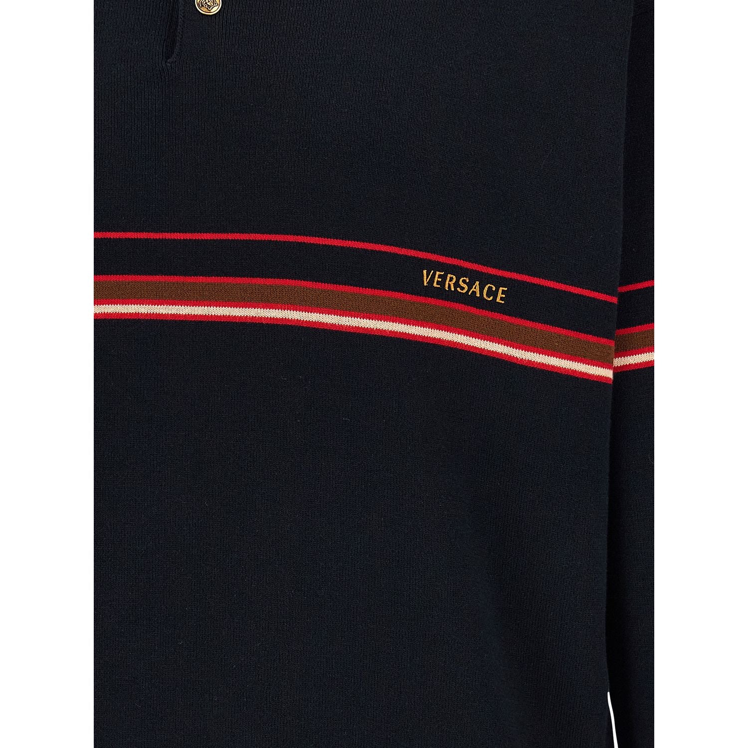 Versace Blue Cotton Polo Shirt
