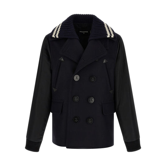 Dsquared² Blue Wool Coat