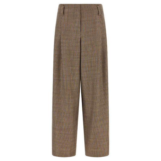 Brunello Cucinelli Brown Virgin Wool Flared Pants