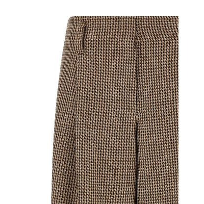 Brunello Cucinelli Brown Virgin Wool Flared Pants