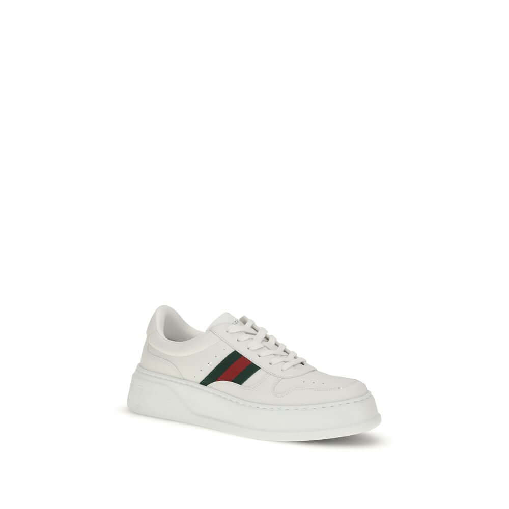 Gucci White Calf Leather Bos Taurus Chunky Sneakers