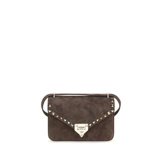 Valentino Garavani Brown Suede Leather Shoulder Bag