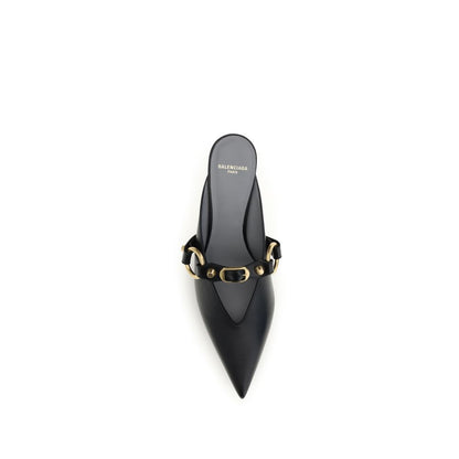 Balenciaga Black Calf Leather Bos Taurus Mules