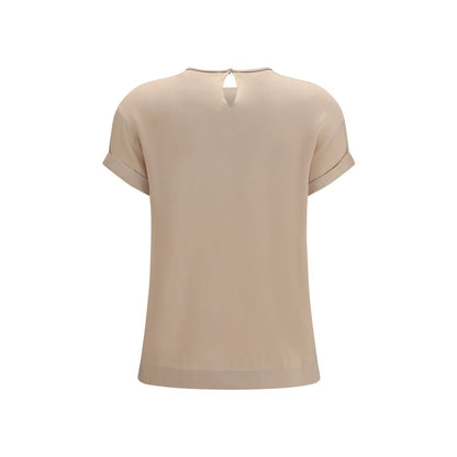 Brunello Cucinelli Beige Elastane Blouse