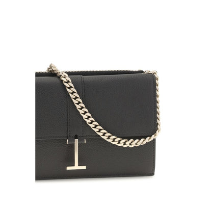 Tom Ford Black Calf Leather Bos Taurus Shoulder Bag