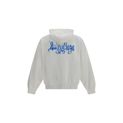 Balenciaga White Cotton Sweatshirt