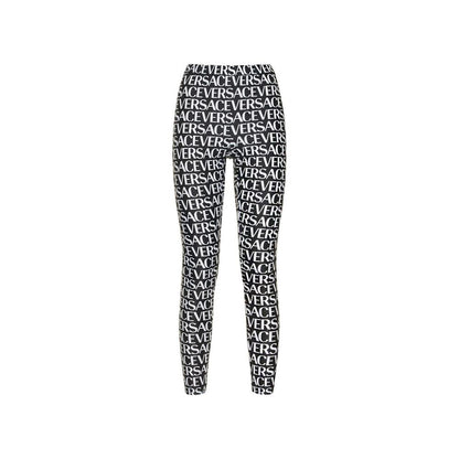 Versace Black Elastane Leggings