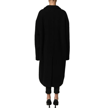 Dolce & Gabbana Black Double Breasted Men Trench Coat Jacket