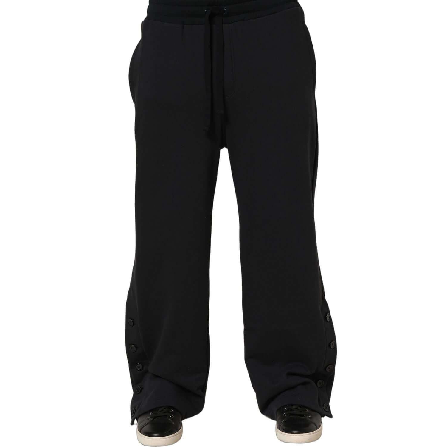 Dolce & Gabbana Black Drawstring Viscose Jogger Men Sweatpants Pants
