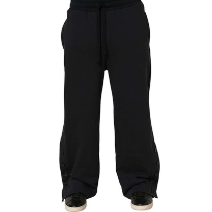 Dolce & Gabbana Black Drawstring Viscose Jogger Men Sweatpants Pants