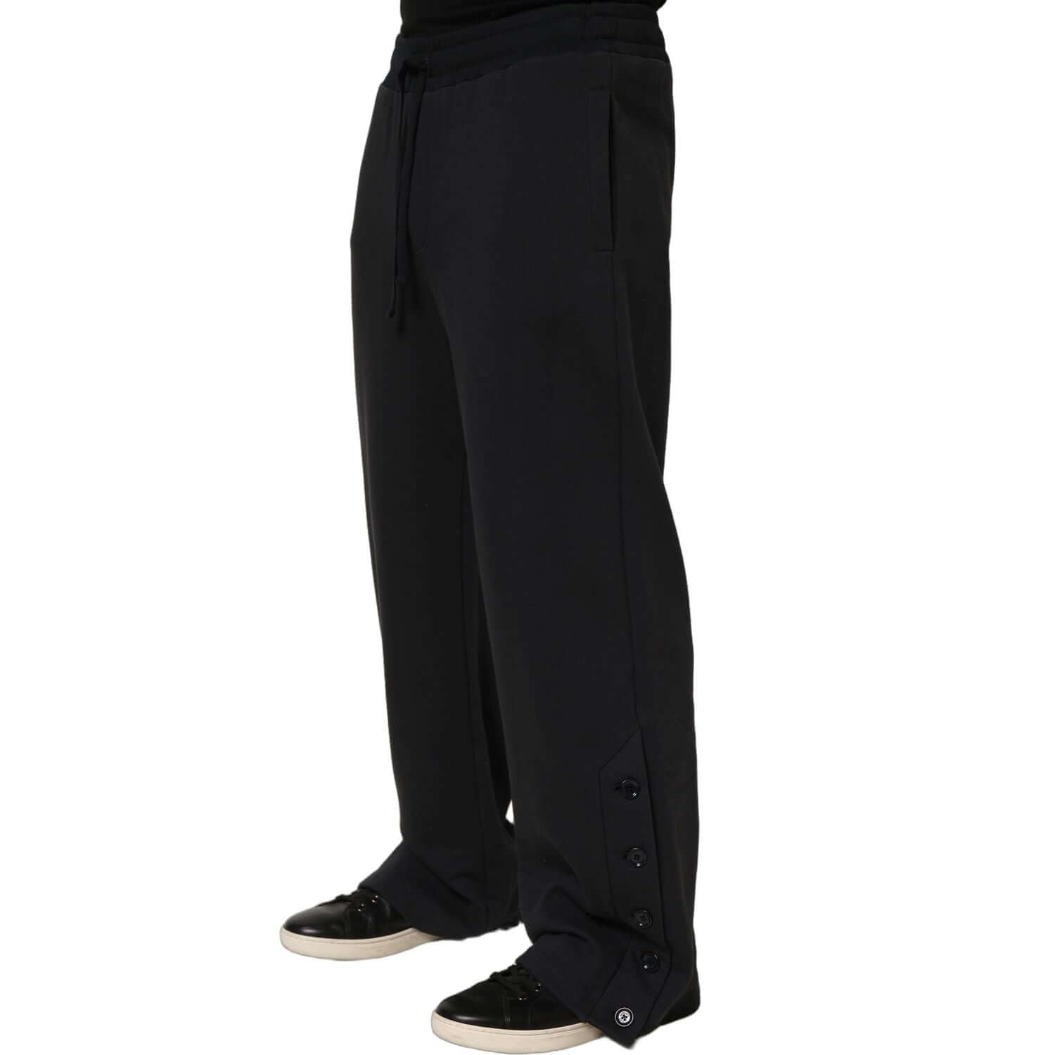 Dolce & Gabbana Black Drawstring Viscose Jogger Men Sweatpants Pants
