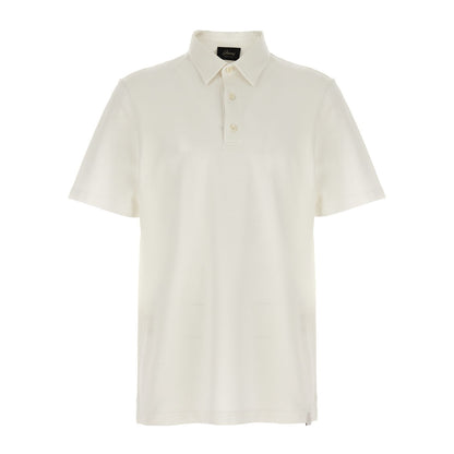 Brioni White Cotton Polo Shirt