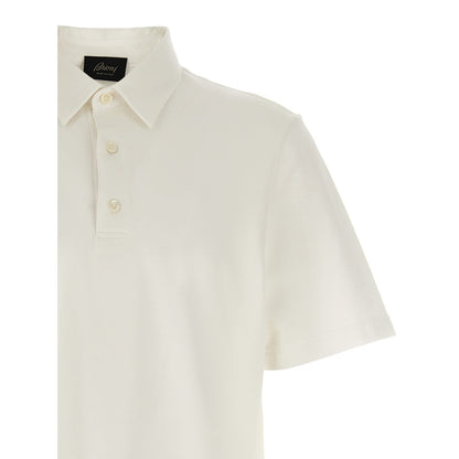 Brioni White Cotton Polo Shirt