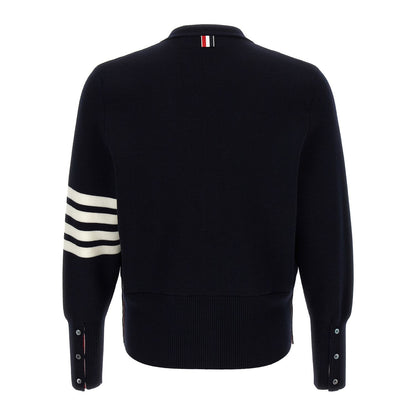 Thom Browne Blue Virgin Wool Cardigan