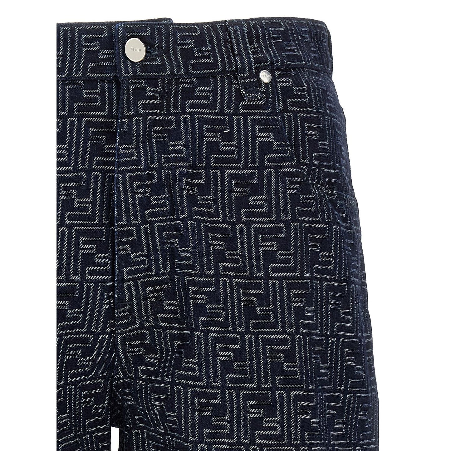 Fendi Blue Cotton Bermuda Shorts