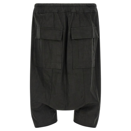 Rick Owens Black Lamb Leather Bermuda Shorts