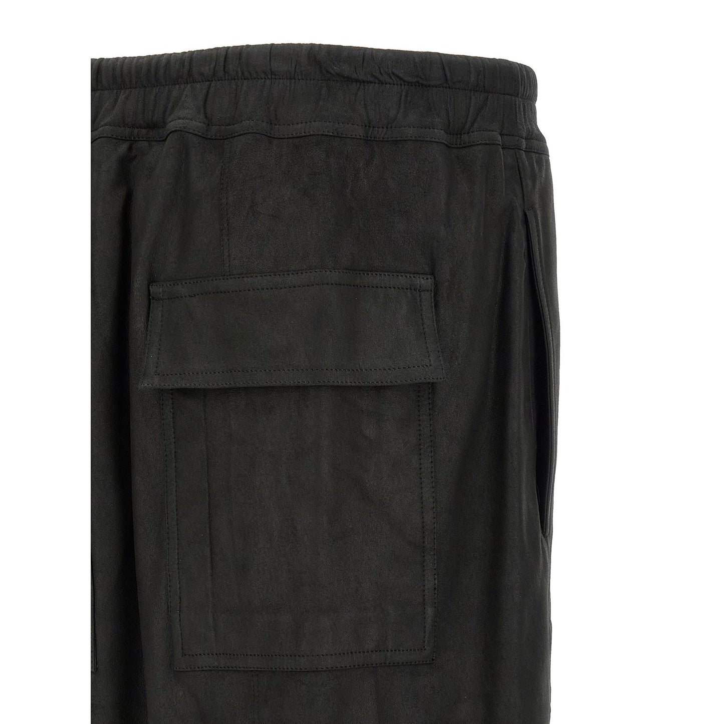 Rick Owens Black Lamb Leather Bermuda Shorts