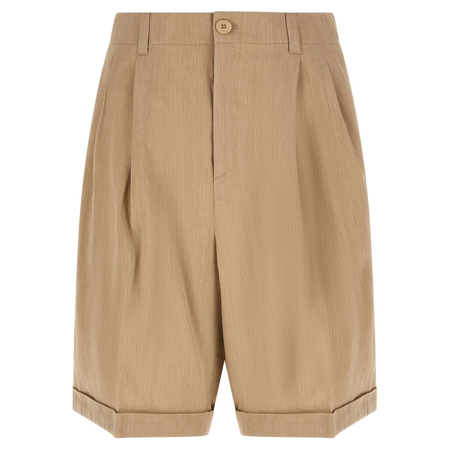 Jacquemus Beige Linen Bermuda Shorts