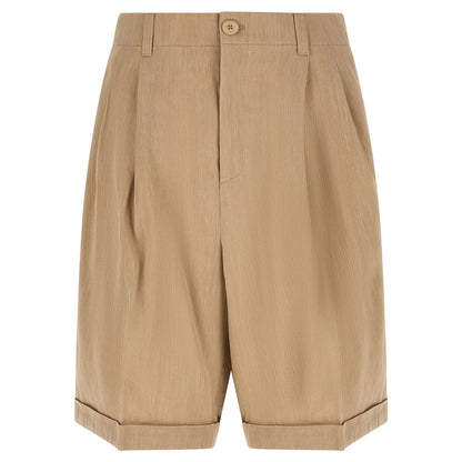 Jacquemus Beige Linen Bermuda Shorts