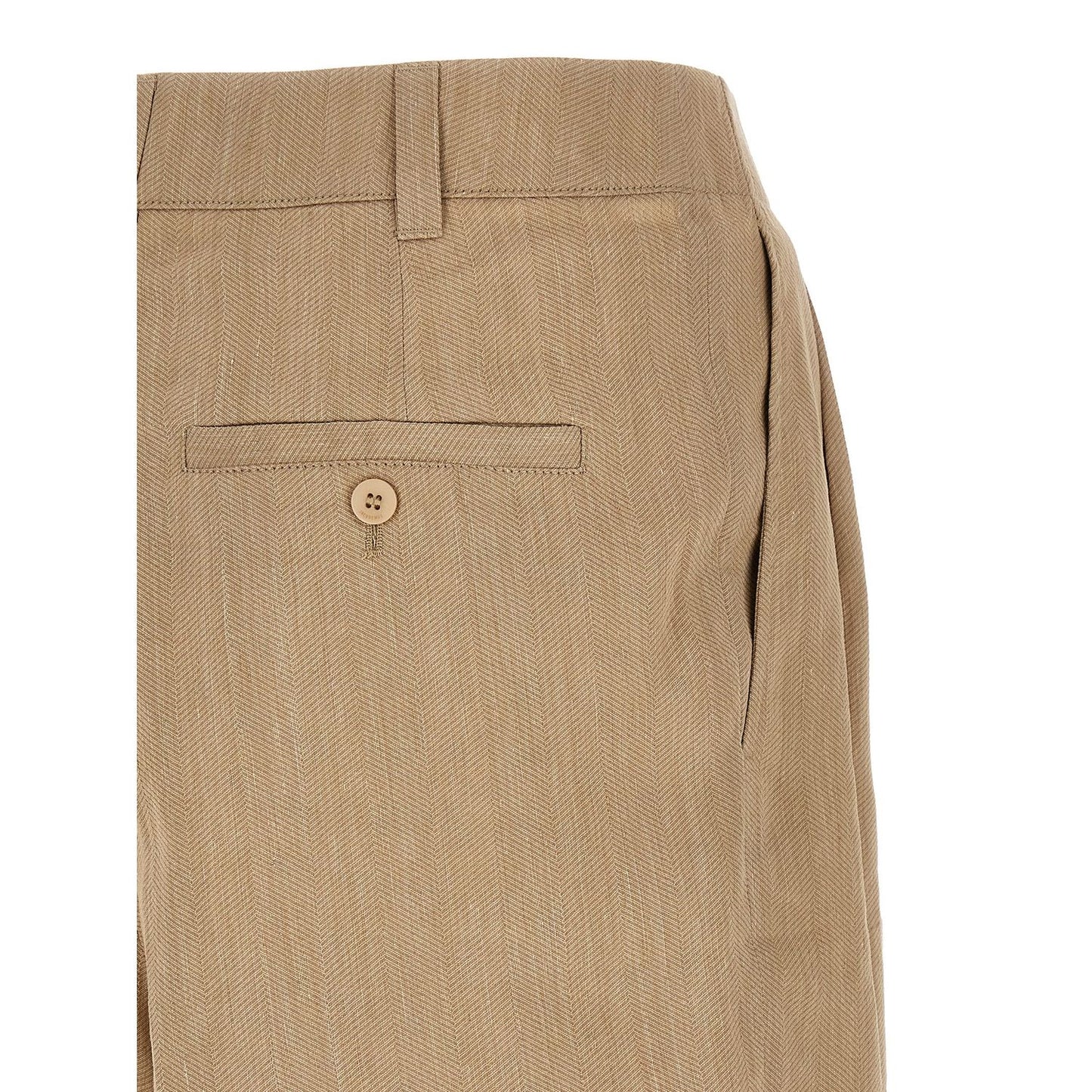 Jacquemus Beige Linen Bermuda Shorts