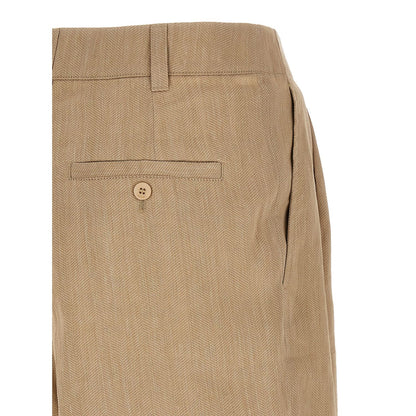 Jacquemus Beige Linen Bermuda Shorts
