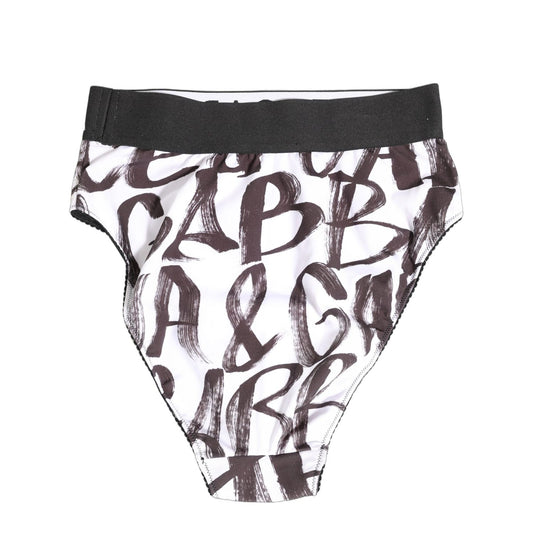Dolce & Gabbana White Black Graphic Logo High Brief Underwear