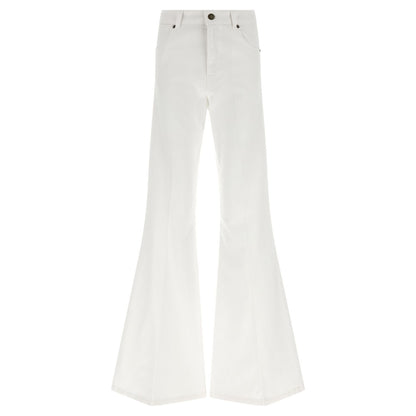 Twinset White Cotton Flared Jeans