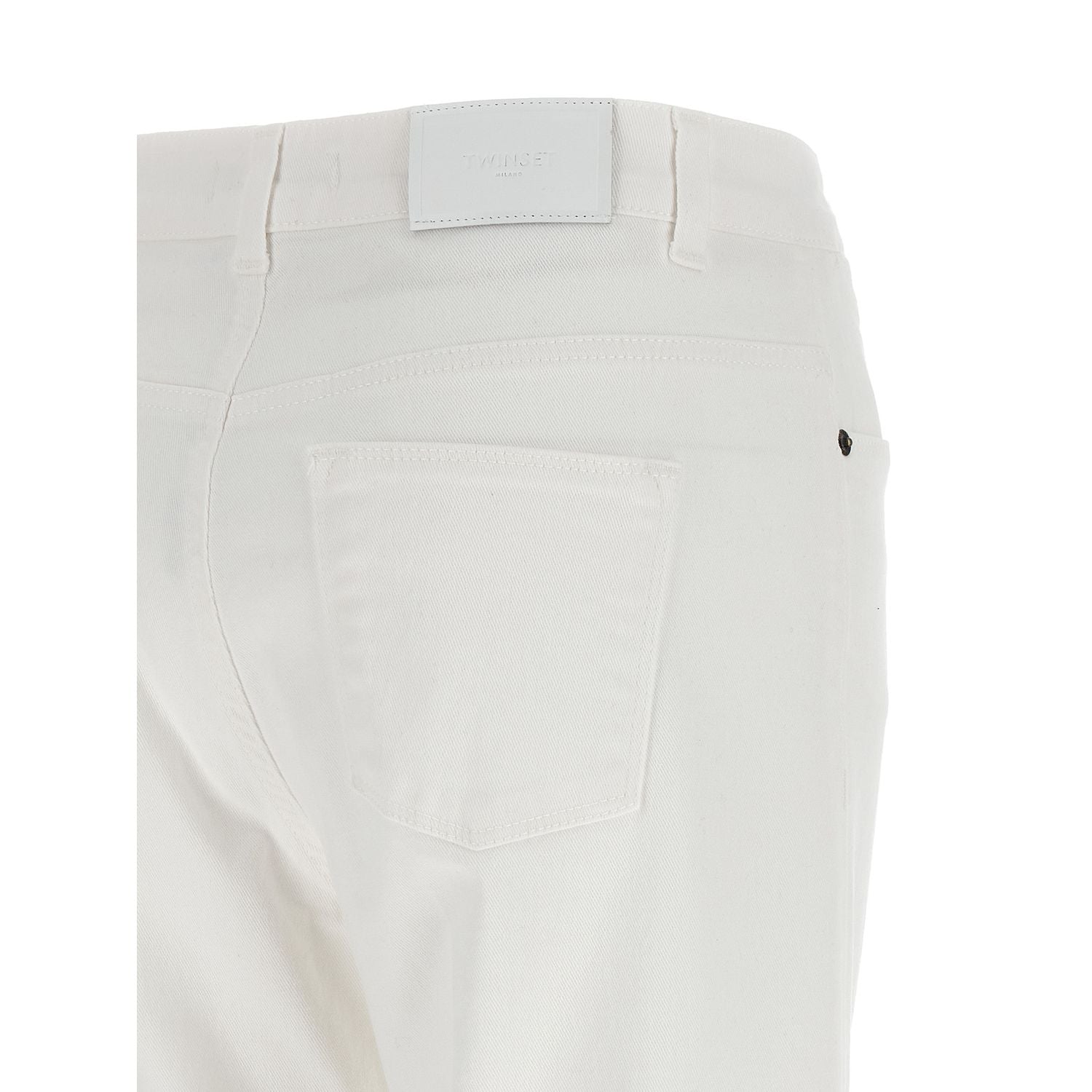 Twinset White Cotton Flared Jeans
