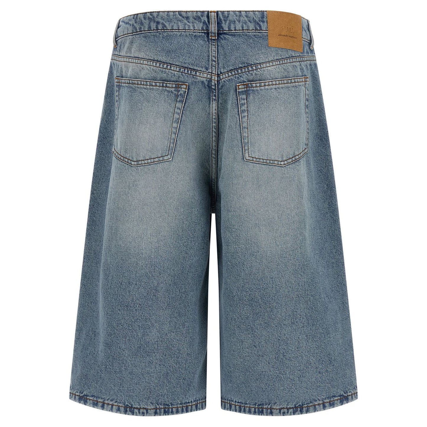 Ami Paris Blue Cotton Bermuda Shorts