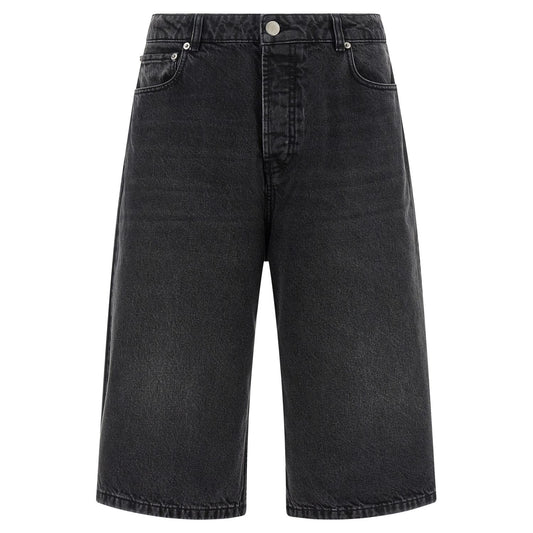 Ami Paris Black Cotton Bermuda Shorts