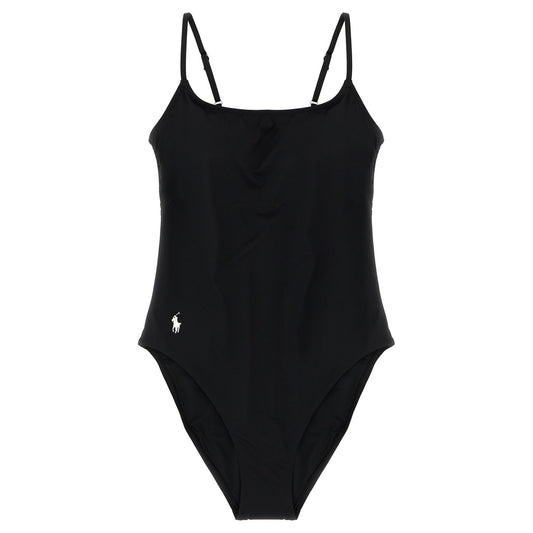 Polo Ralph Lauren Black Nylon One-Piece Swimsuit