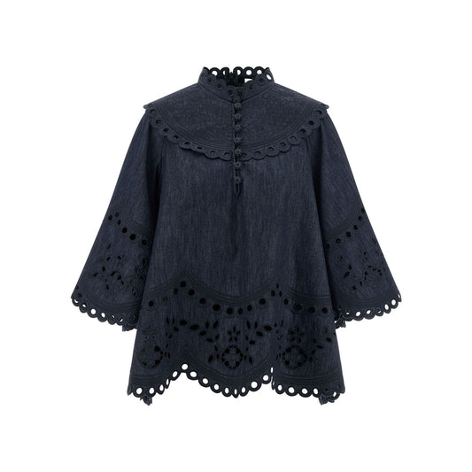 Zimmermann Blue Cotton Blouse