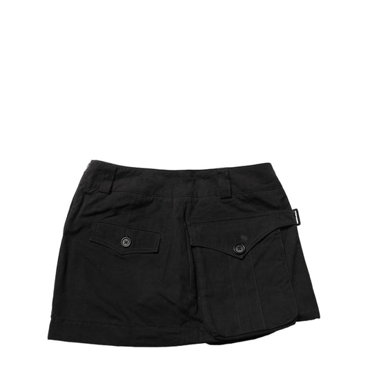 Dolce & Gabbana Black Cotton Mid Waist A-line Mini Skirt