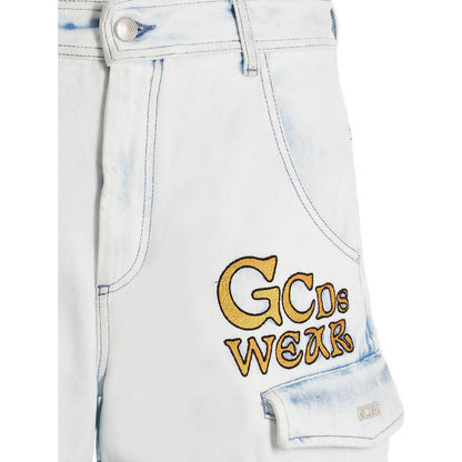 GCDS Blue Cotton Bermuda Shorts