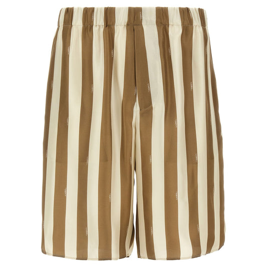 Fendi Beige Silk Bermuda Shorts