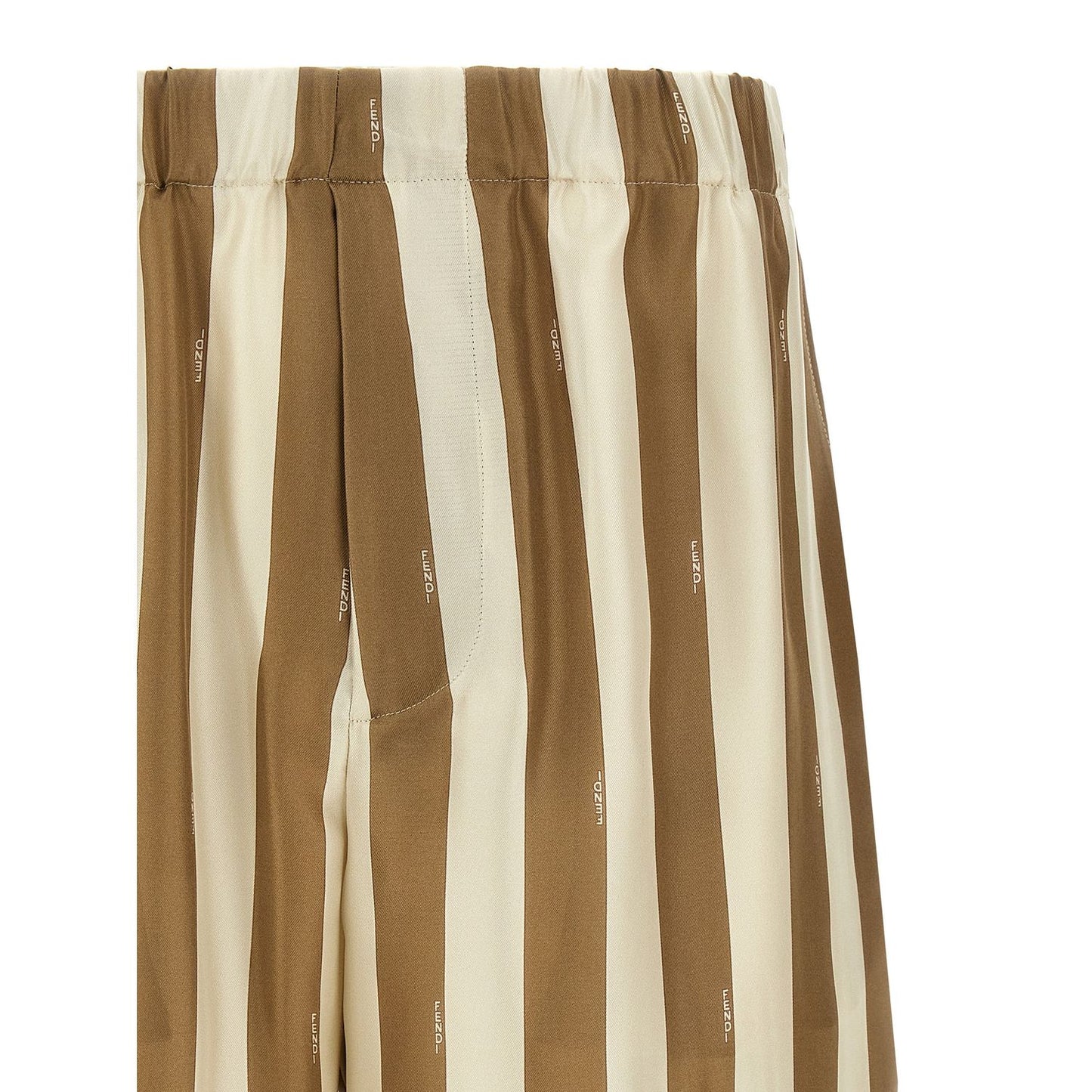 Fendi Beige Silk Bermuda Shorts