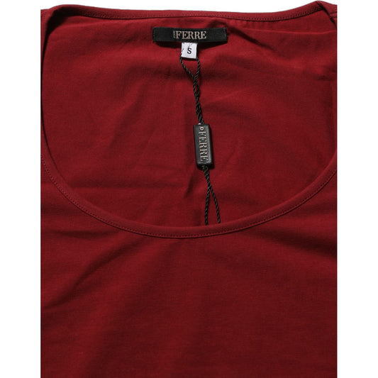 Ferre Black Wool Knit Deep V-Neck Long Sleeves Top