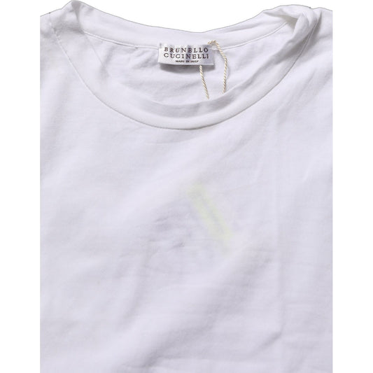 Brunello Cucinelli White SleeveLess Crew Neck Tank Blouse Top