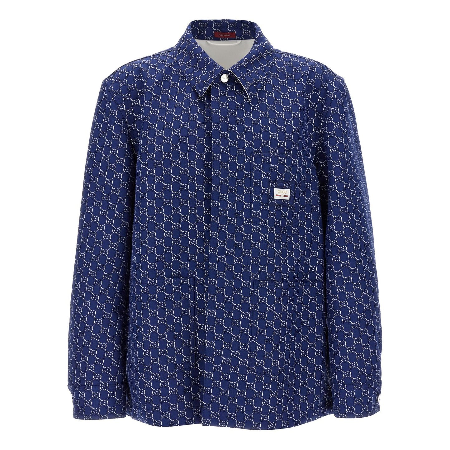 Gucci Blue Cotton Biker Jacket