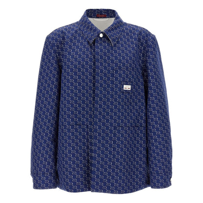 Gucci Blue Cotton Biker Jacket