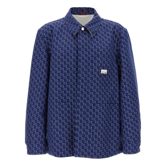 Gucci Blue Cotton Biker Jacket