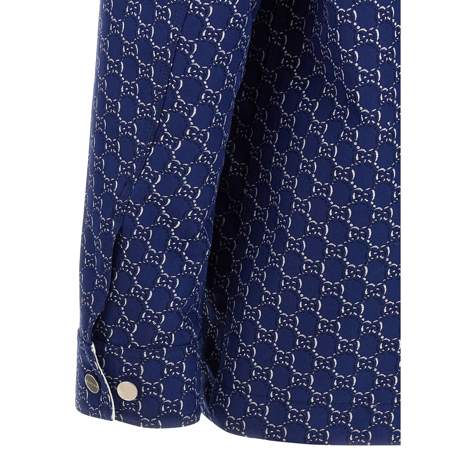 Gucci Blue Cotton Biker Jacket