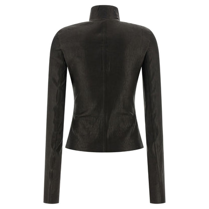 Rick Owens Black Lamb Leather Leather Jacket