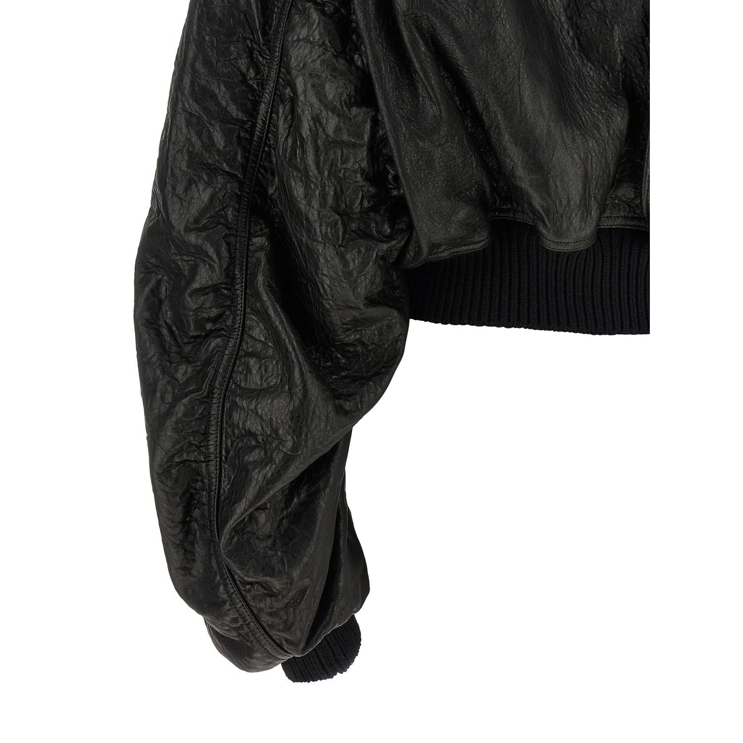 Rick Owens Black Lamb Leather Leather Jacket