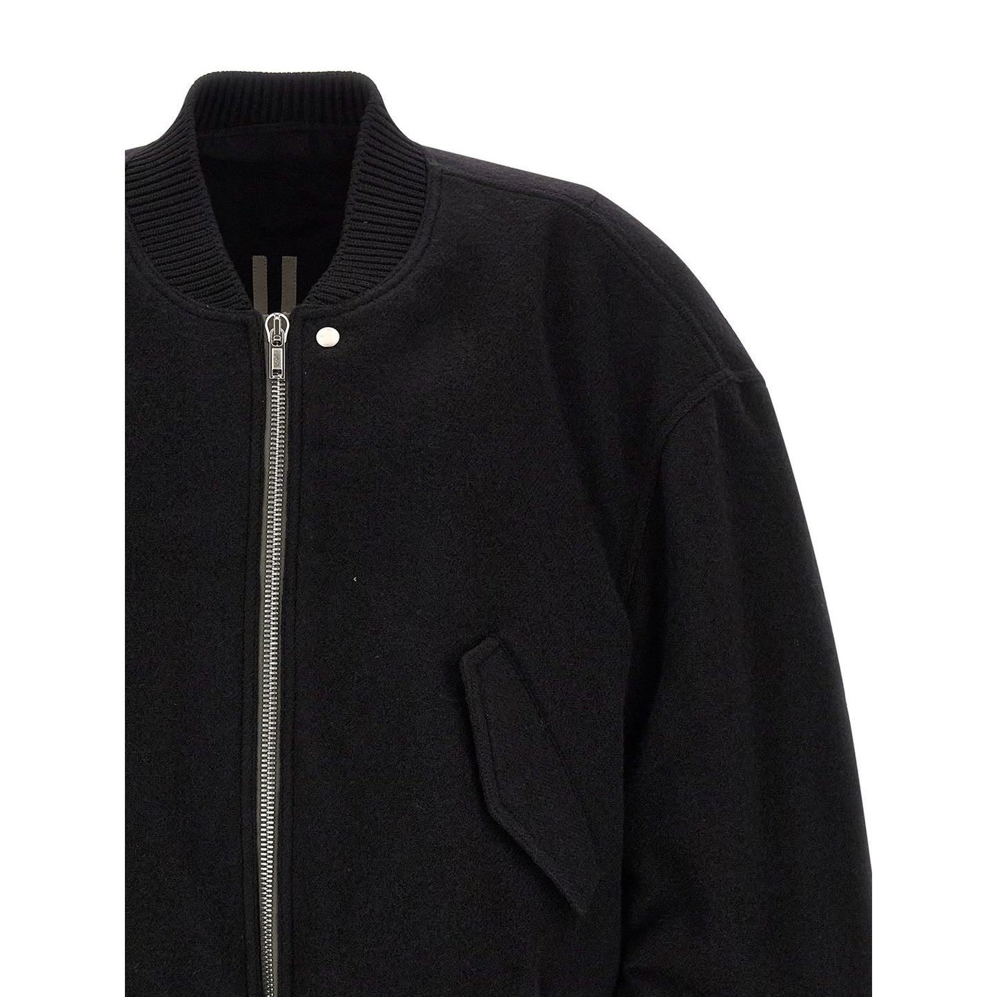 Rick Owens Black Virgin Wool Bomber