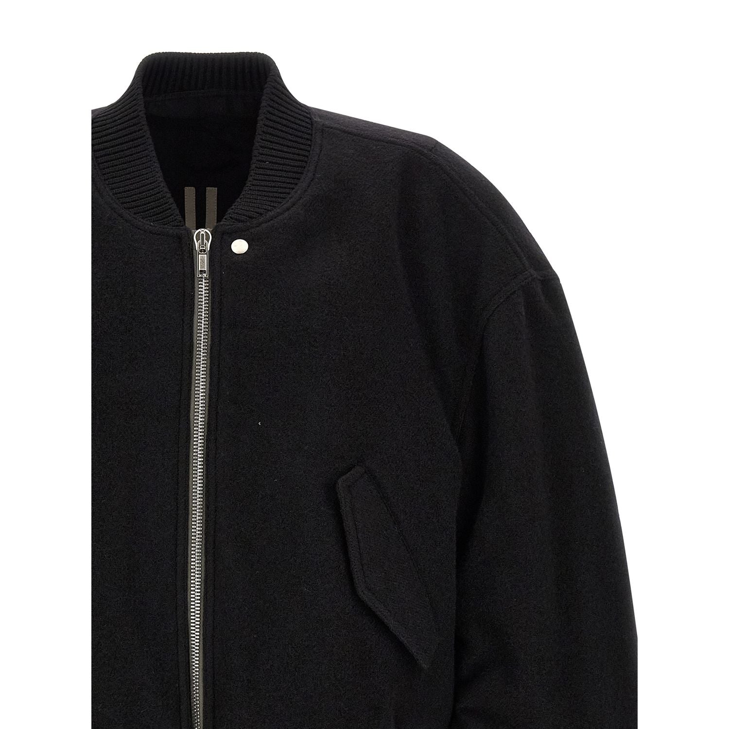 Rick Owens Black Virgin Wool Bomber