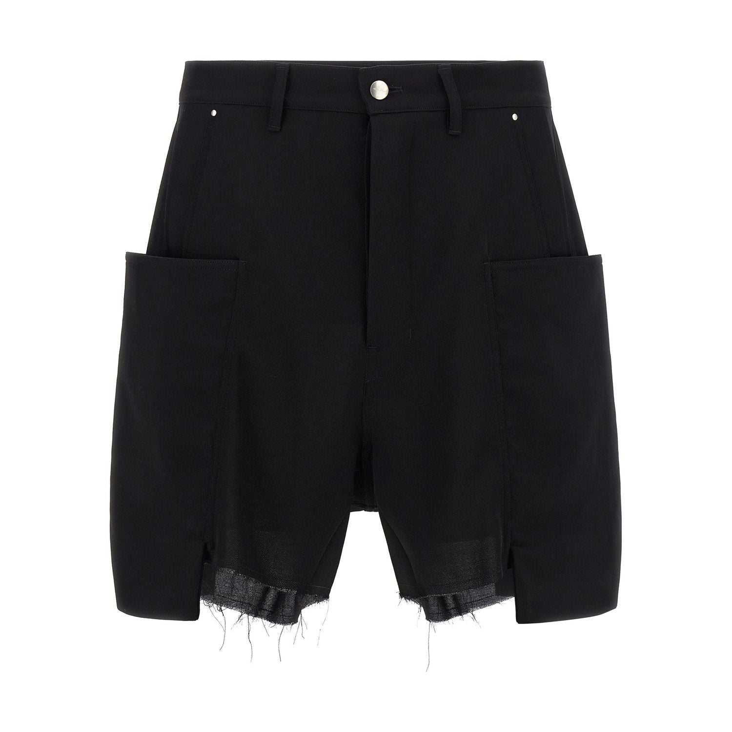 Rick Owens Black Wool Bermuda Shorts