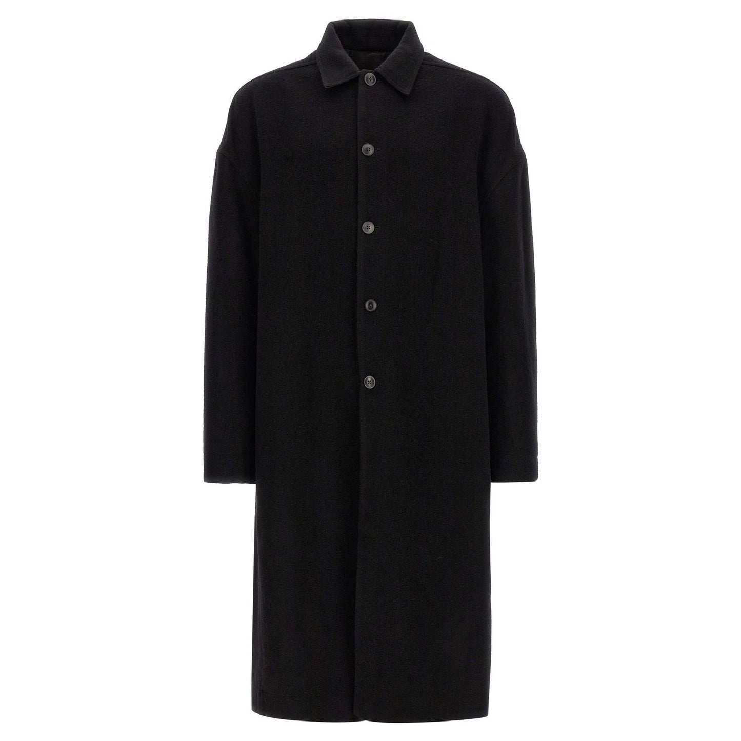 Rick Owens Black Virgin Wool Coat